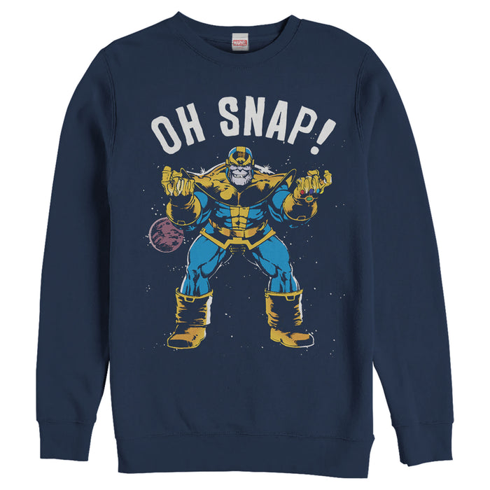 fifth sun Men's Marvel Thanos Retro Oh Snap Sweatshirt