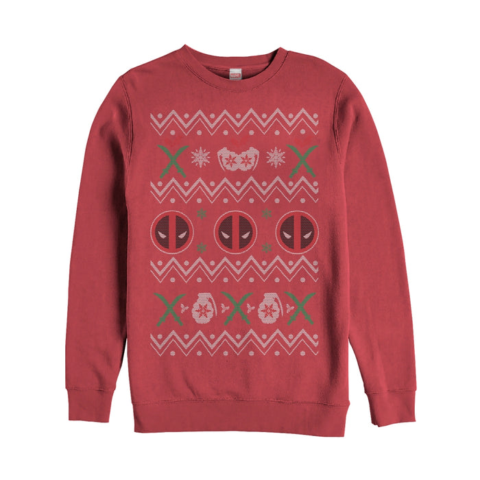 fifth sun Men's Marvel Ugly Christmas Deadpool Sweatshirt