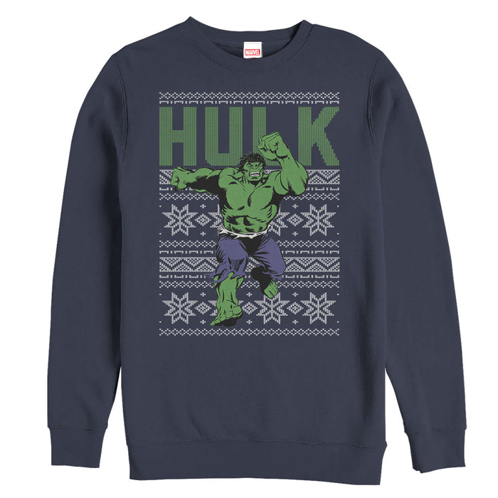 fifth sun Men's Marvel Ugly Christmas Hulk Sweatshirt