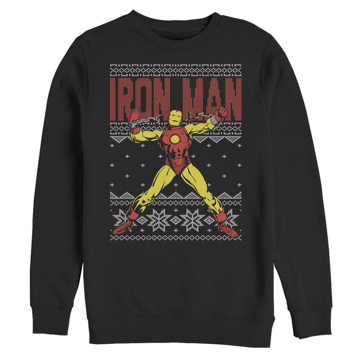 fifth sun Men's Marvel Ugly Christmas Iron Man Sweatshirt