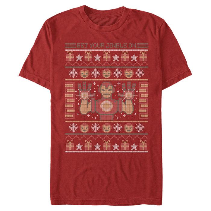 fifth sun Men's Marvel Ugly Christmas Iron Man T-Shirt