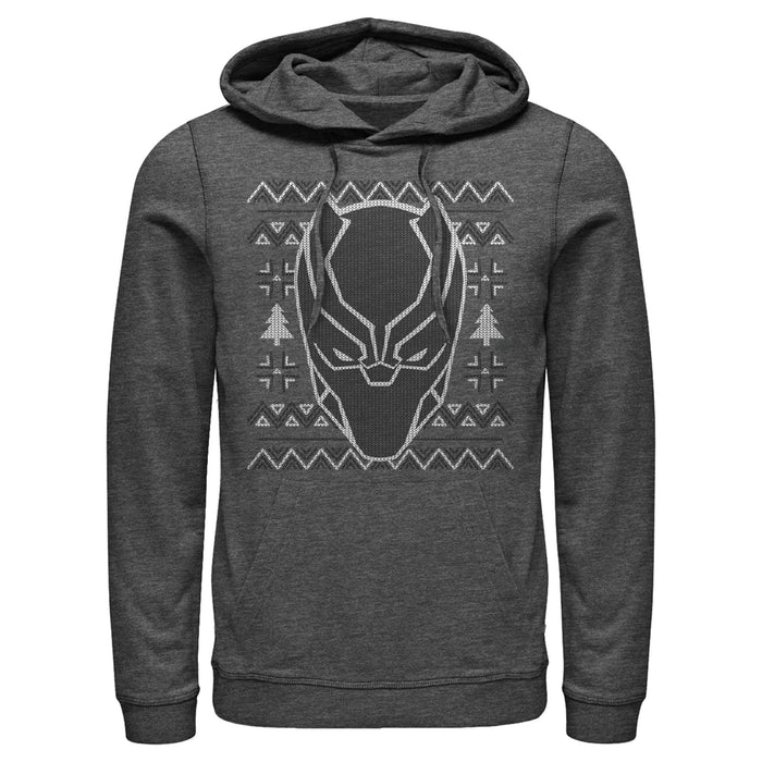fifth sun Men's Marvel Ugly Christmas Panther Mask Pull Over Hoodie