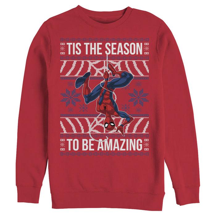 fifth sun Men's Marvel Ugly Christmas Spider-Man Season Sweatshirt