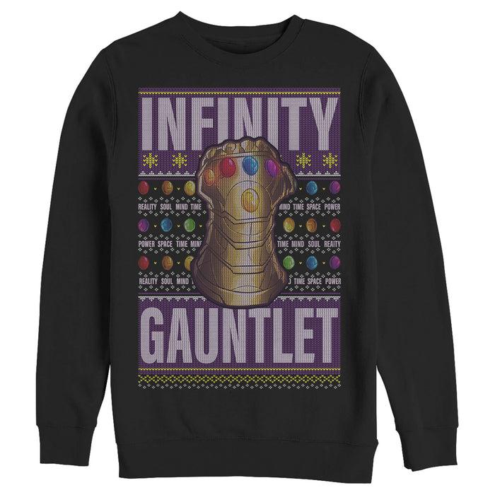 fifth sun Men's Marvel Ugly Christmas Thanos Gauntlet Sweatshirt