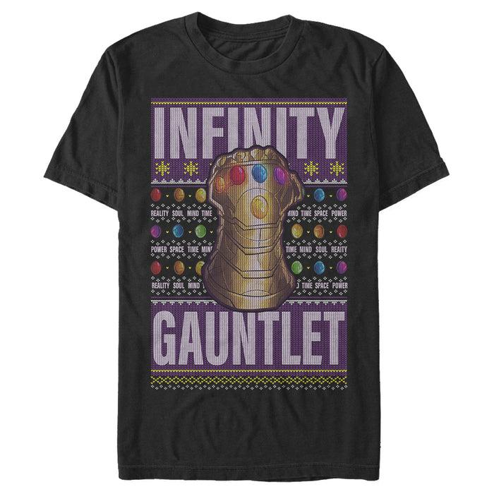 fifth sun Men's Marvel Ugly Christmas Thanos Gauntlet T-Shirt