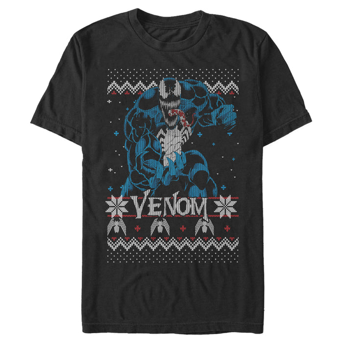fifth sun Men's Marvel Ugly Christmas Venom Pose T-Shirt