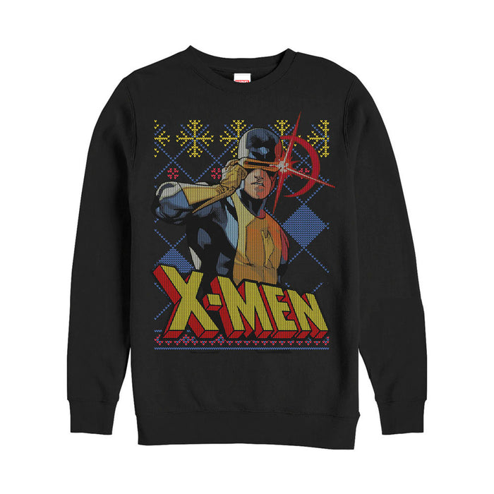 fifth sun Men's Marvel Ugly Christmas X-Men Cyclops Sweatshirt