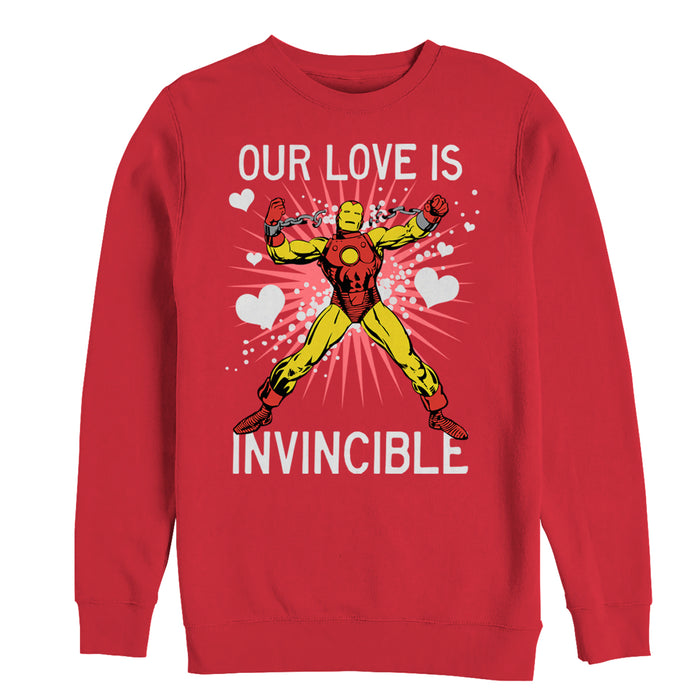 fifth sun Men's Marvel Valentine Iron Man Invincible Love Sweatshirt