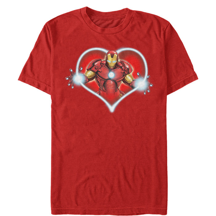 fifth sun Men's Marvel Valentine's Day Iron Man Heart Frame T-Shirt