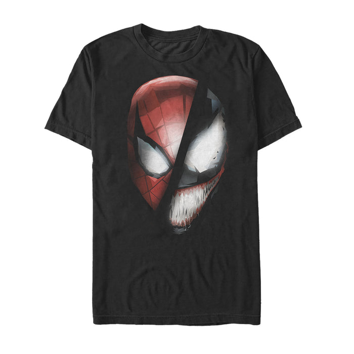 fifth sun Men's Marvel Venom Becomes Spidey Mask T-Shirt