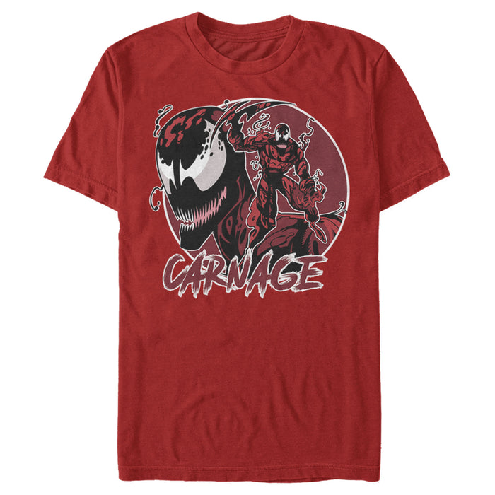 Fifth Sun Men's Marvel Venom Carnage Mask Circle T-Shirt