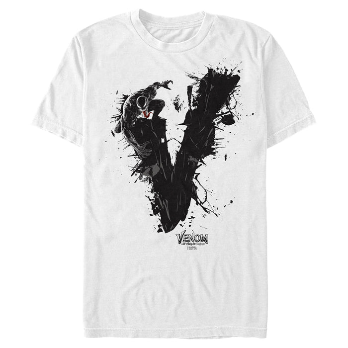 fifth sun Men's Marvel Venom: Let There be Carnage Black V Splatter T-Shirt