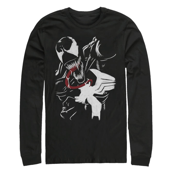fifth sun Men's Marvel Venom Paint Print Long Sleeve Shirt