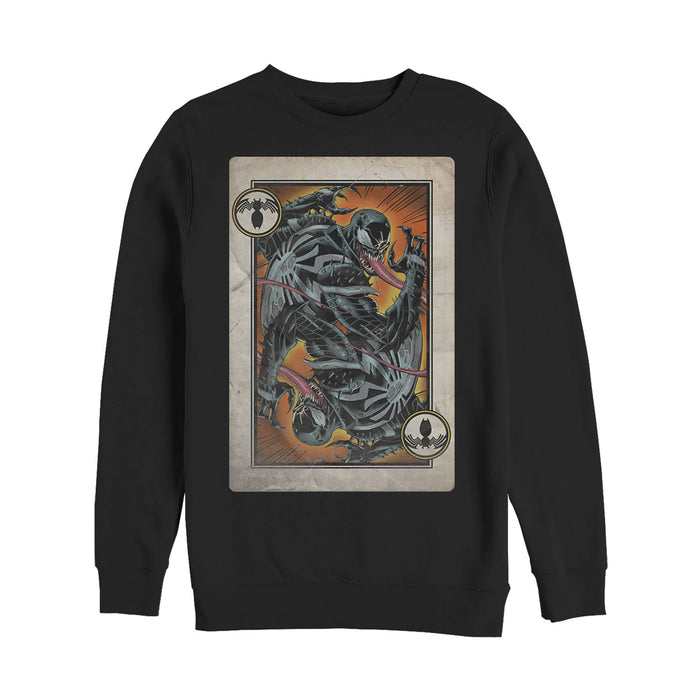 fifth sun Men's Marvel Venom Playing Card Sweatshirt