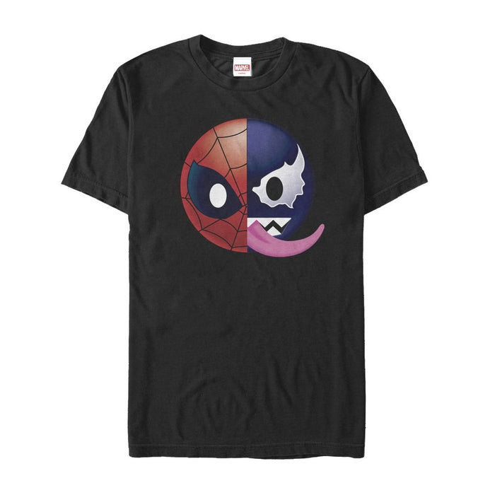 fifth sun Men's Marvel Venom Spider-Man Split Emoji T-Shirt