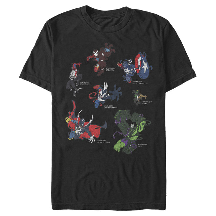 fifth sun Men's Marvel Venomized Hero Circle T-Shirt
