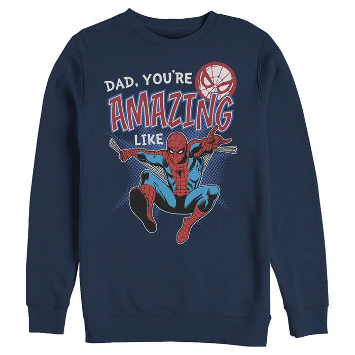 Fifth Sun Men's Marvel Webbed Spider-Man Amazing Dad Sweatshirt