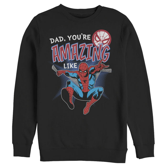 fifth sun Men's Marvel Webbed Spider-Man Amazing Dad Sweatshirt