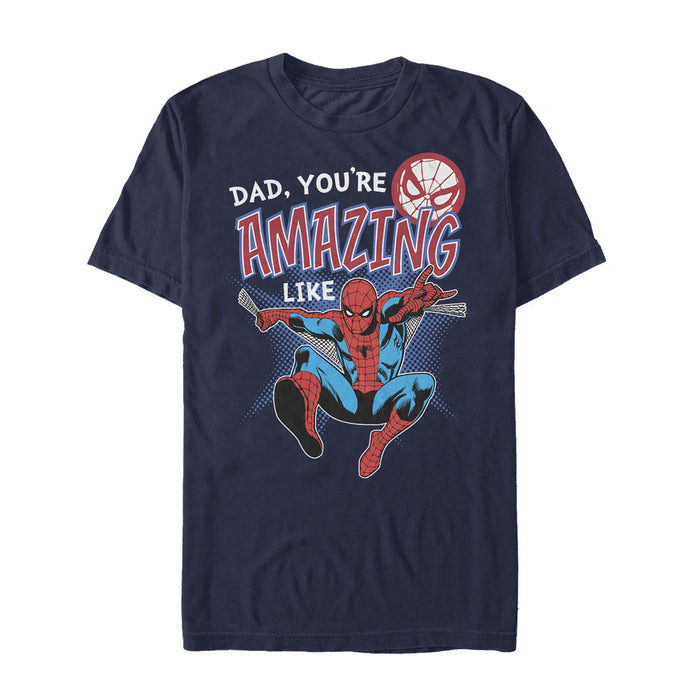 fifth sun Men's Marvel Webbed Spider-Man Amazing Dad T-Shirt