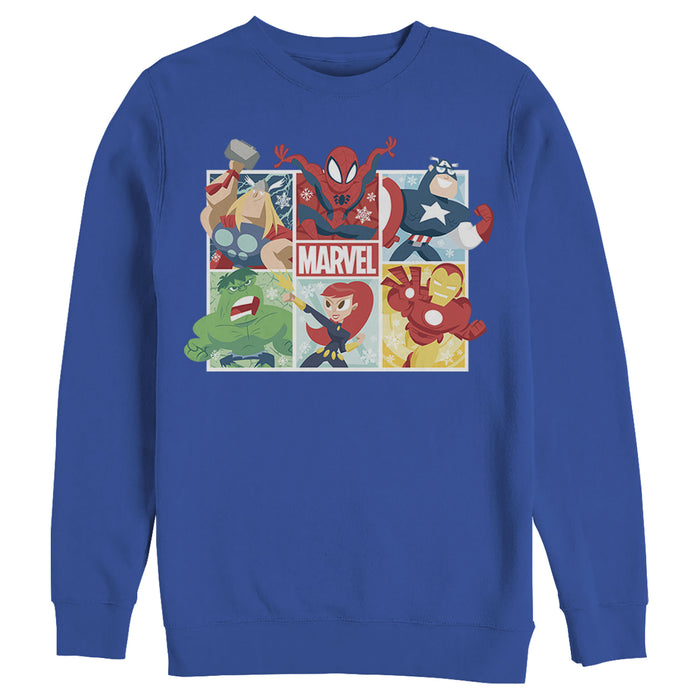 fifth sun Men's Marvel Winter Holiday Heroes Sweatshirt