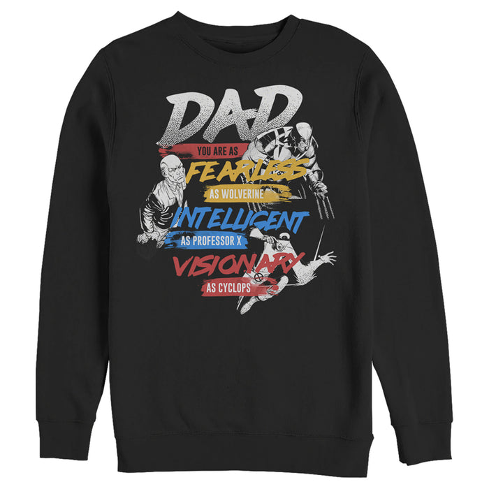 fifth sun Men's Marvel X-Men Dad You are Fearless Intelligent and a Visionary Sweatshirt