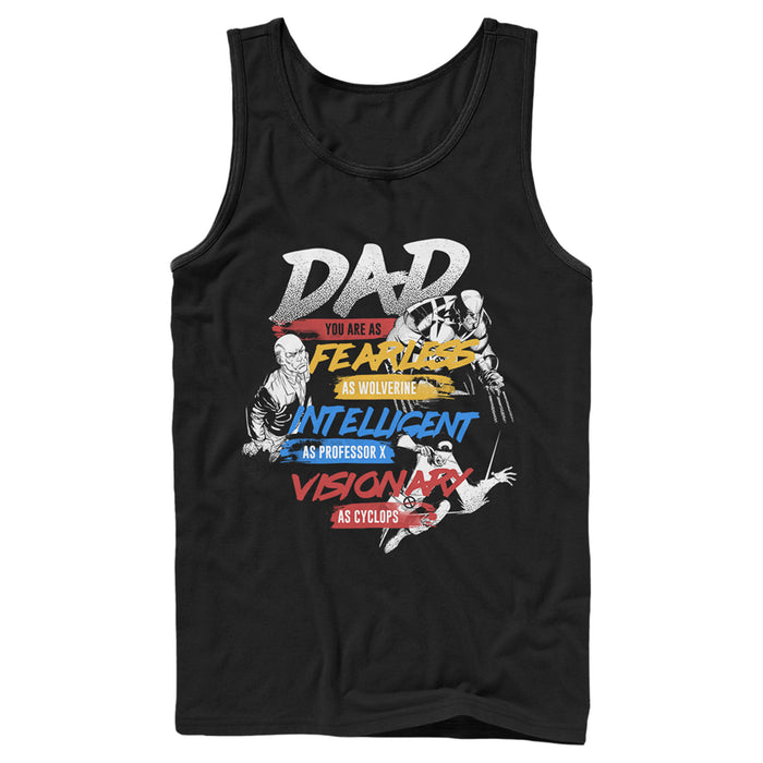 fifth sun Men's Marvel X-Men Dad You are Fearless Intelligent and a Visionary Tank Top