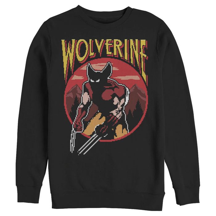 fifth sun Men's Marvel X-Men Pixel Wolverine Sweatshirt