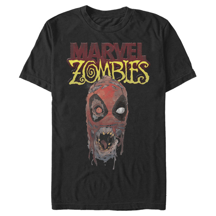 fifth sun Men's Marvel Zombies Deadpool Face T-Shirt