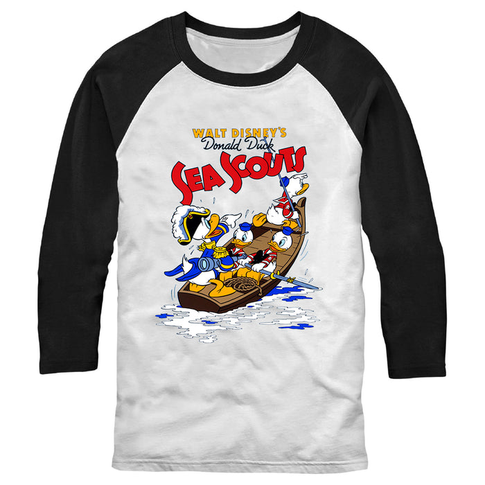 fifth sun Men's Mickey & Friends Donald Duck Sea Scouts Baseball Tee