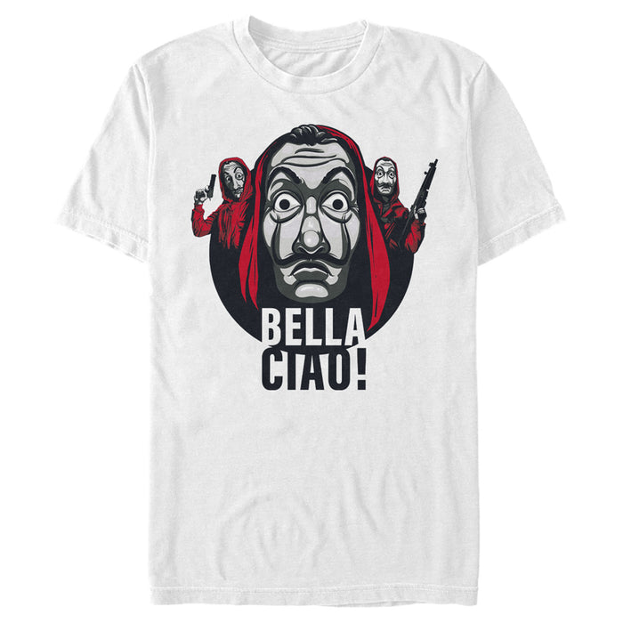 fifth sun Men's Money Heist Bella Ciao Masked Robbers T-Shirt