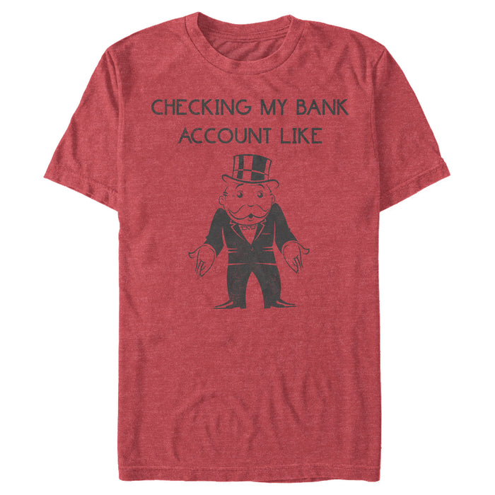 fifth sun Men's Monopoly Check Bank Account T-Shirt
