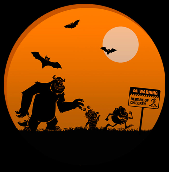 Fifth Sun Men's Monsters Inc Halloween Beware Of Children T-Shirt
