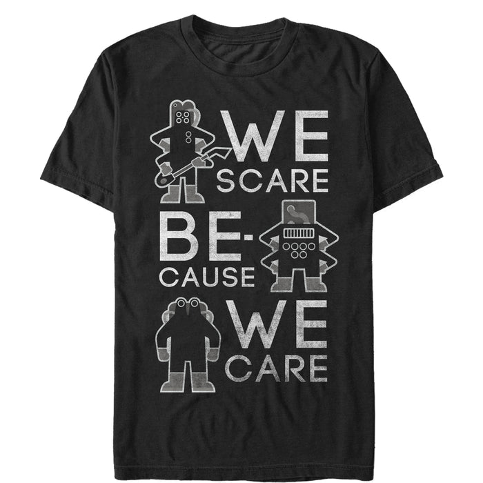 fifth sun Men's Monsters Inc Scare Because We Care T-Shirt