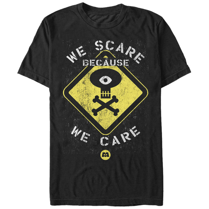 fifth sun Men's Monsters Inc We Scare Because We Care Sign T-Shirt