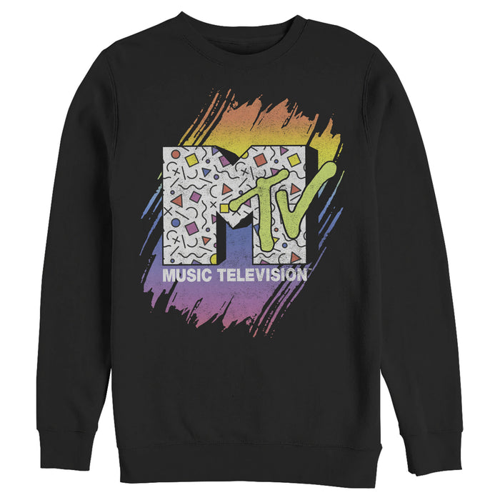 fifth sun Men's MTV 80s Print Pattern Logo Sweatshirt
