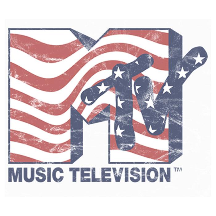 Fifth Sun Men's MTV American Flag Curvy Logo T-Shirt