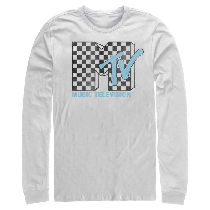 fifth sun Men's MTV Checkered Logo Long Sleeve Shirt