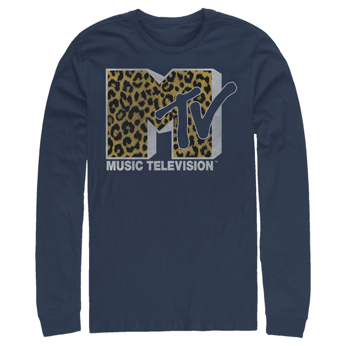 Fifth Sun Men's MTV Cheetah Print Logo Long Sleeve Shirt