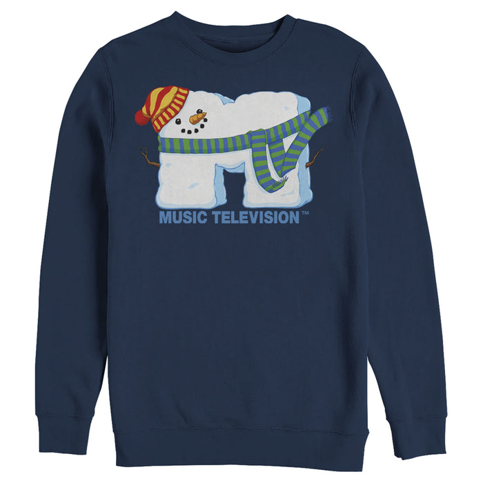 fifth sun Men's MTV Christmas Snowman Logo Sweatshirt