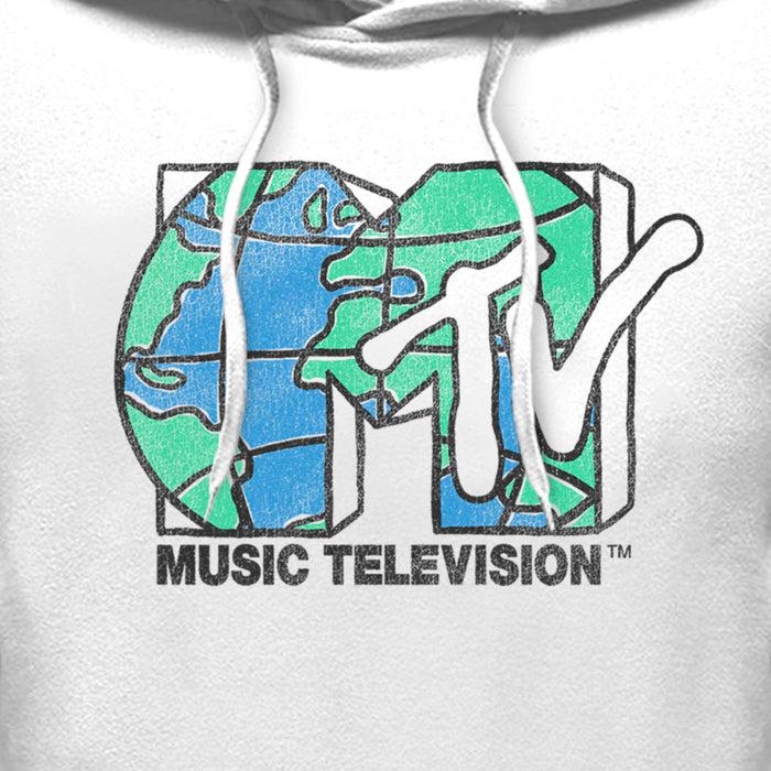 Fifth Sun Men's MTV Distressed Earth Day Logo Pull Over Hoodie