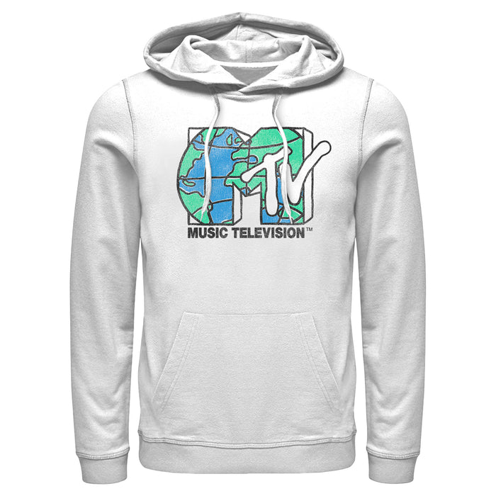 fifth sun Men's MTV Distressed Earth Day Logo Pull Over Hoodie