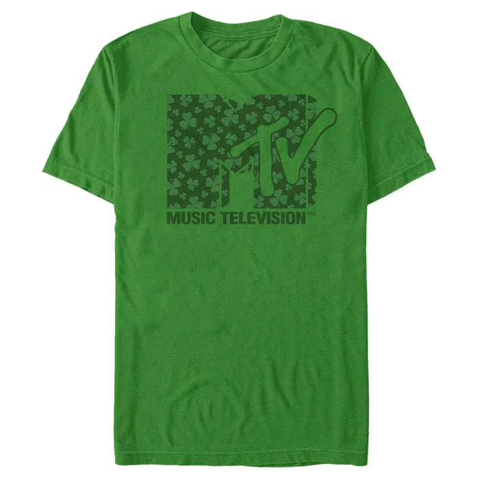 fifth sun Men's MTV St. Patrick's Day Retro Shamrock Fill Logo T-Shirt