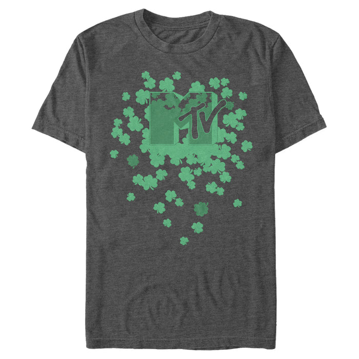 fifth sun Men's MTV St. Patrick's Day Shamrock Splatter Logo T-Shirt