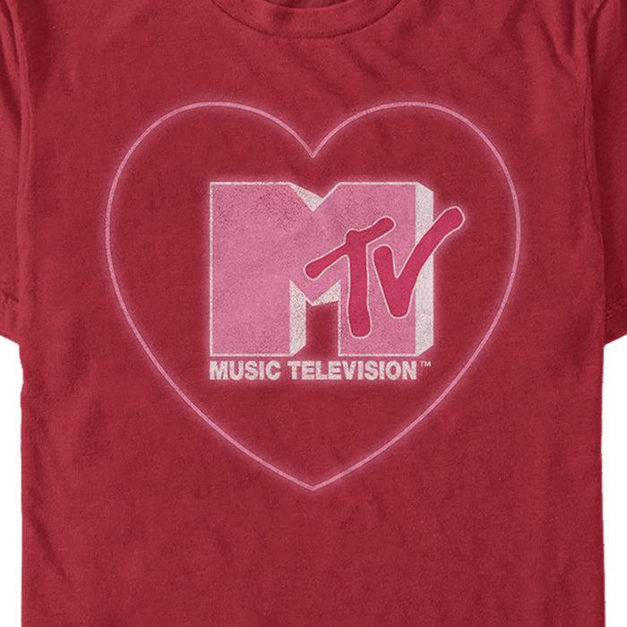 Fifth Sun Men's MTV Valentine's Day Neon Heart Logo T-Shirt