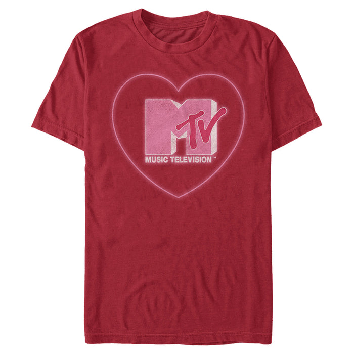fifth sun Men's MTV Valentine's Day Neon Heart Logo T-Shirt