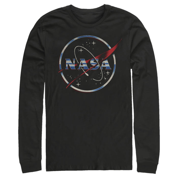 fifth sun Men's NASA 80s Space Station Logo Long Sleeve Shirt