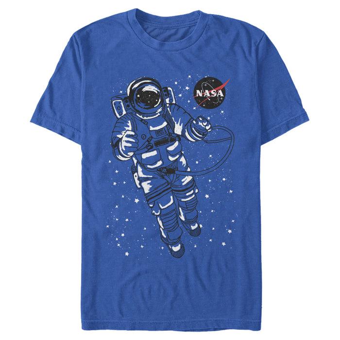 fifth sun Men's NASA Astronaut Float In Stars Space Logo T-Shirt