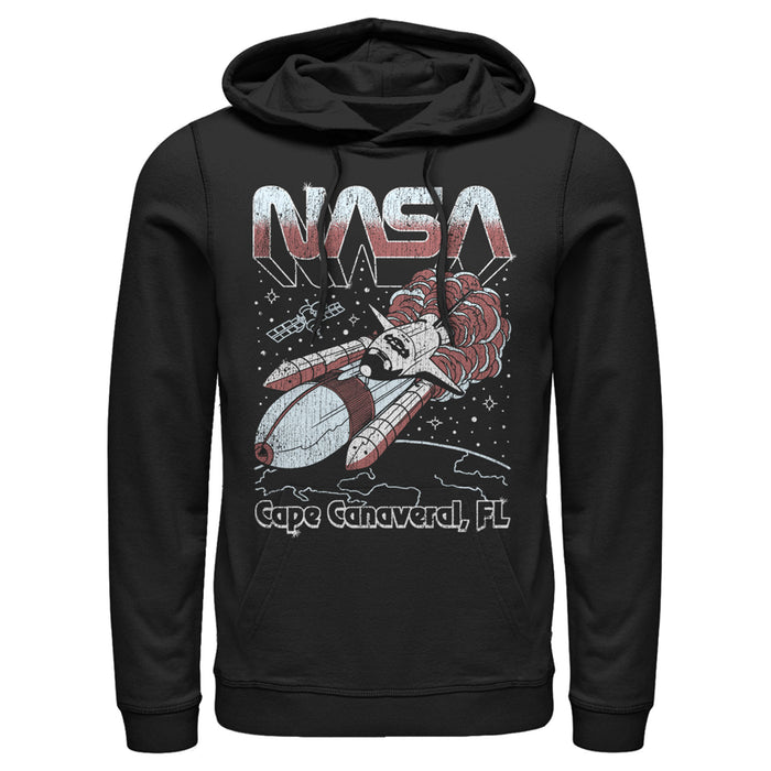 fifth sun Men's NASA Cape Canaveral FL Blast Off Retro Pull Over Hoodie