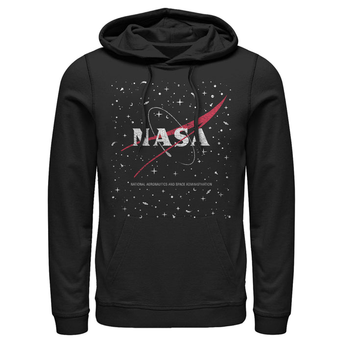 Fifth Sun Men's NASA Circle Distressed Space Logo Pull Over Hoodie