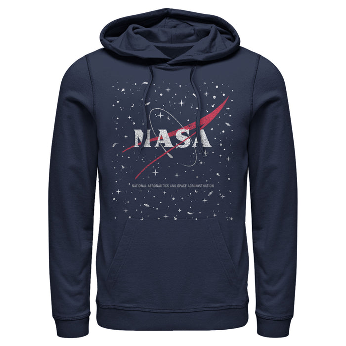 fifth sun Men's NASA Circle Distressed Space Logo Pull Over Hoodie